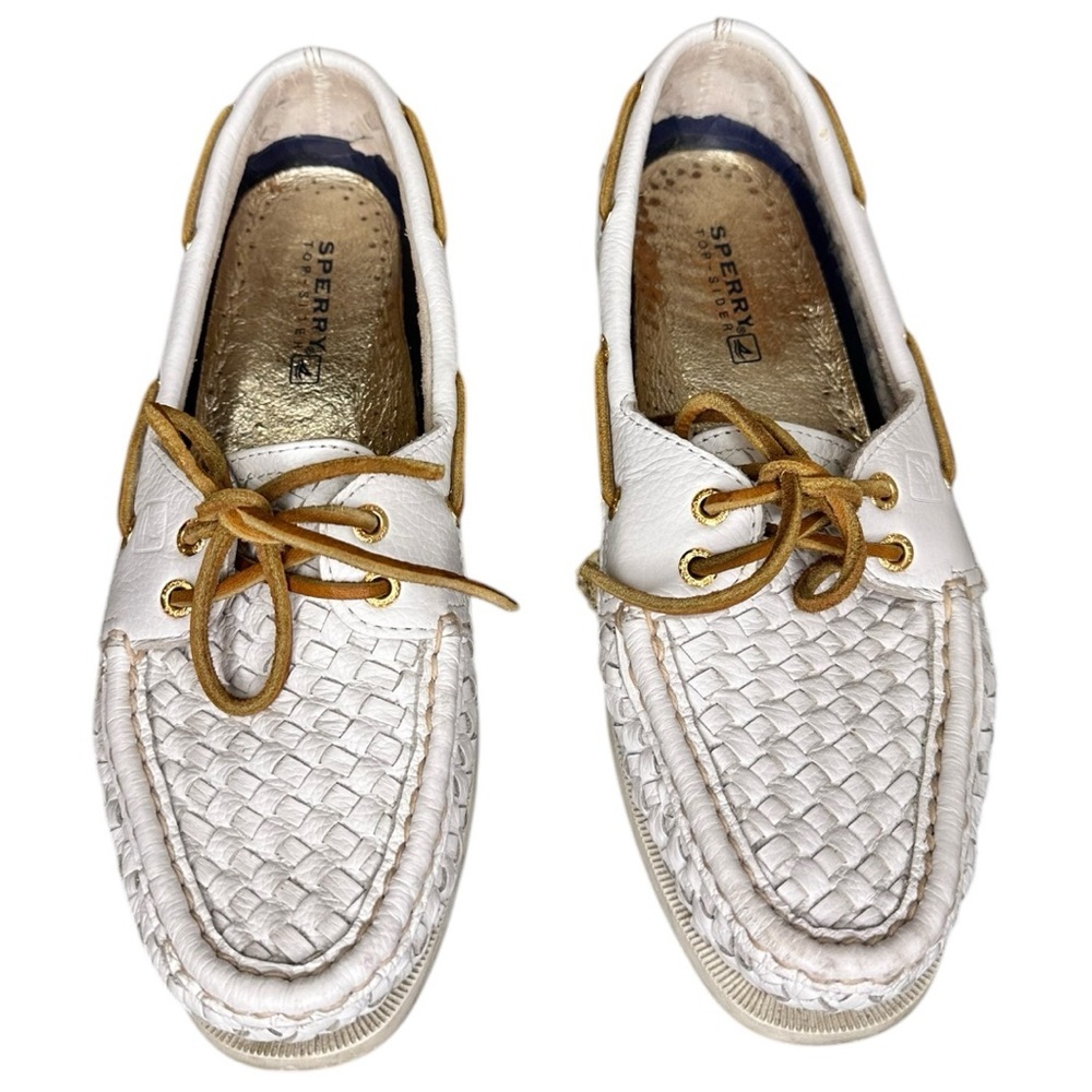 Sperry White and Tan Loafers